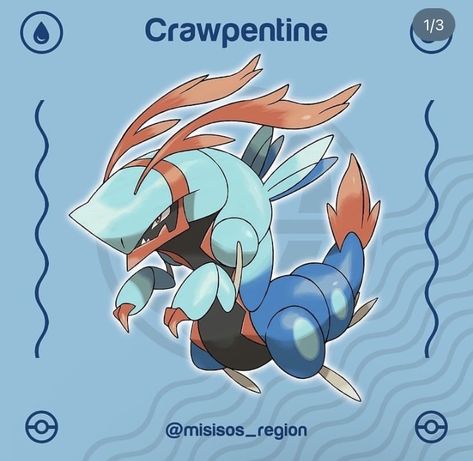 Water Type Pokemon, Pokemon Project, Pokemon Breeds, Pokemon Regions, Pokemon Pokedex, Cartoon Monsters, Pokemon Fusion, Sea Monsters, Monster Design