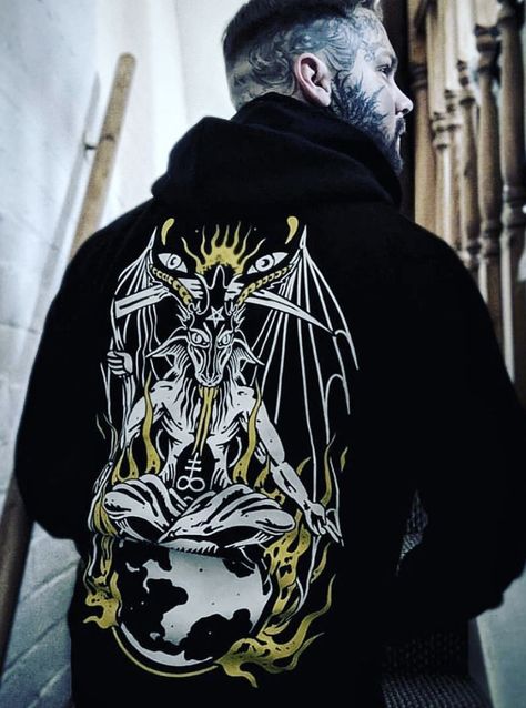 Hail Satan / Hail Lucifer / Hail Gabriel / However you want to call him, occult wear now Stay Cold Apparel, Occult Clothing, Tattoo Clothing, Punk Hair, Cap Designs, Dark Fashion, Mens Fashion Casual, Cool T Shirts, Casual Style