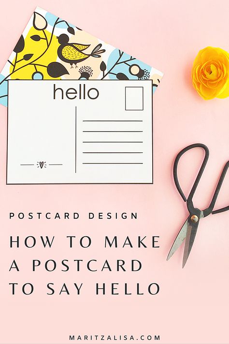 Postcard Design - Looking for a creative postcard design ideas? Try designing and making your own postcard to say hello to loved ones with this tutorial! #Postcard #PostcardDesign #CreativePostcardDesign #PostcardDesignIdeas Diy Postcard How To Make, How To Make Post Cards, Postcrossing Ideas Postcards, Postcard Design Ideas, Postcard Examples, Make Your Own Postcard, Creative Postcard, Handmade Postcards, Postcard Template Free