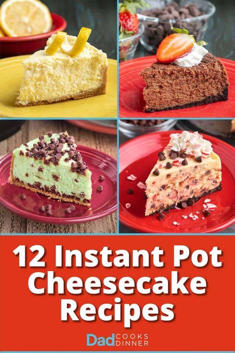 12 Delightful Instant Pot Cheesecake Recipes - DadCooksDinner Cheesecake Recipes Instant Pot, Instant Pot Cheesecake Recipes, Cannoli Cheesecake Recipe, Instant Pot Cake Recipe, Cheesecake Instant Pot, Pressure Cooker Cheesecake, Instant Pot Desserts, Pressure Cooker Desserts, Instant Pot Cheesecake