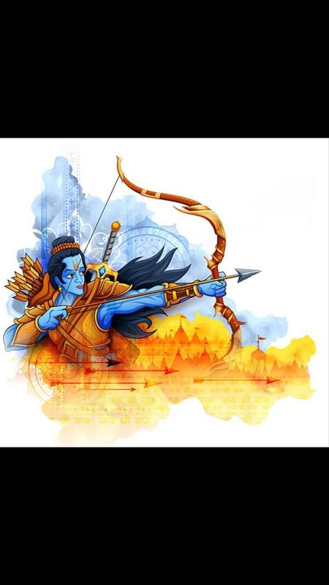 Shree Ram Illustration Art, Ram Watercolor, Ram Ravan, King Sketch, Ram Pic, Ramayana Story, Ram Images, Shree Ram Images, Birthday Banner Background Hd