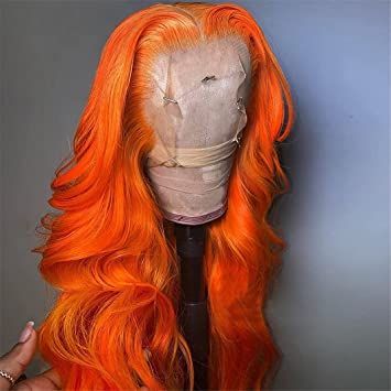 Ginger Orange Colored 13X6 Lace Front Human Hair Wigs 180% Body Wave Lace Frontal Wigs Brazilian Wigs For Black Women Preplucked Ginger Orange 22inches 150% Orange Wig, Hair Colorful, Ombre Wig, Orange Ombre, Ombre Wigs, Human Virgin Hair, Hair Laid, Colored Wigs, Styling Products