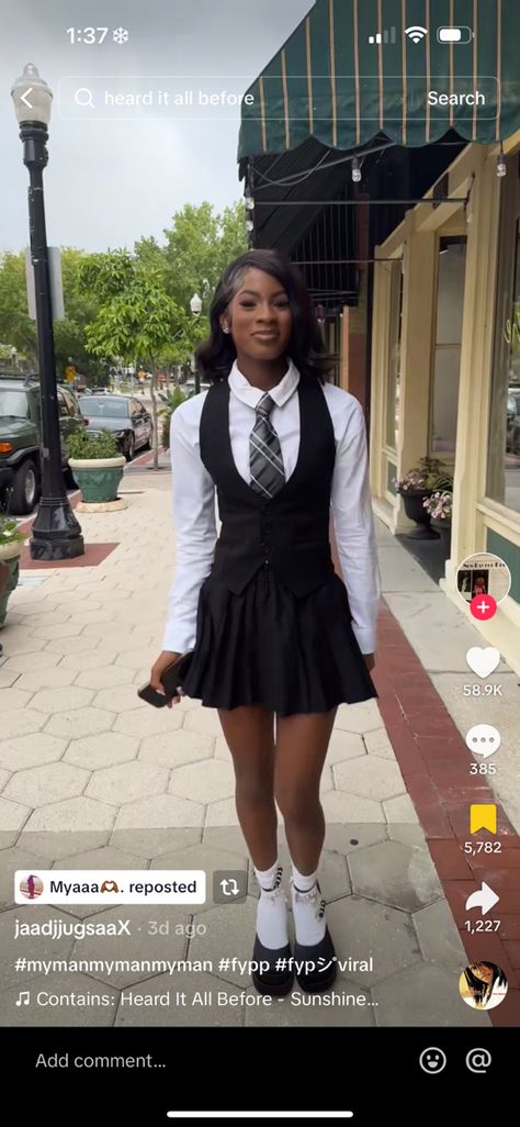 Preppy Girl Outfits Black Women, Outfits With Collared Shirts For School, Boots Outfits Aesthetic, Preppy Outfits Black Women, Cute Church Outfits Black Women, Cute Uniform Outfits, Sga Fits, Cute School Uniform Outfits, 18th Photoshoot