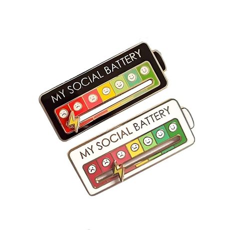 My Social Battery, Social Battery, Buying Stuff, Extroverted Introvert, Battery Indicator, Enamel Lapel Pin, Metal Pins, Lightning Bolt, Student Gifts