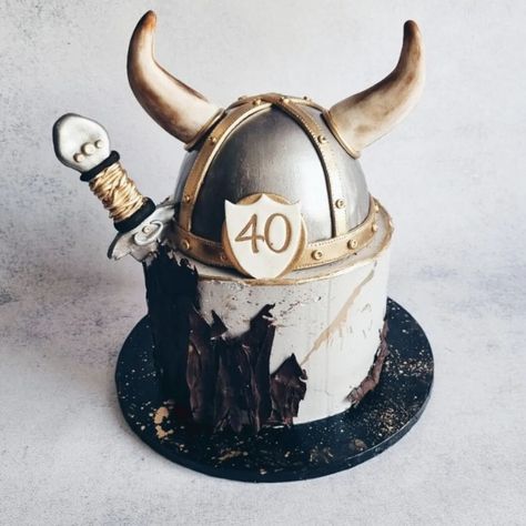 Viking Birthday Cake For Men, Viking Grooms Cake, Viking Cake Ideas For Men, Viking Birthday Party For Adults, Viking Cake Ideas, Vikings Cake Ideas, Vikings Birthday Cake, Viking Birthday Cake, Viking Party Decorations