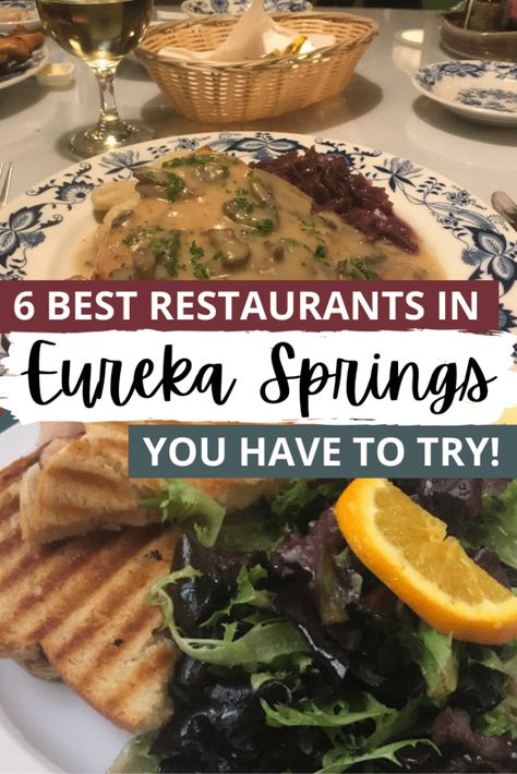 Best Restaurants In Eureka Springs, Eureka Springs Arkansas Restaurants, Eureka Springs Restaurants, Arkansas Vacation, Spring Friends, Arkansas Road Trip, Eureka Springs Ar, Friends Trip, Eureka Springs Arkansas