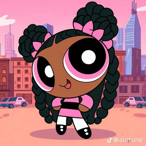 Black Blossom Powerpuff, Black Buttercup Powerpuff, Baddie Powerpuff, Black Power Puff, Power Puff Girls Aesthetic, Black Powerpuff Girl, Powerpuff Girls Aesthetic, Super Nana, Power Puff