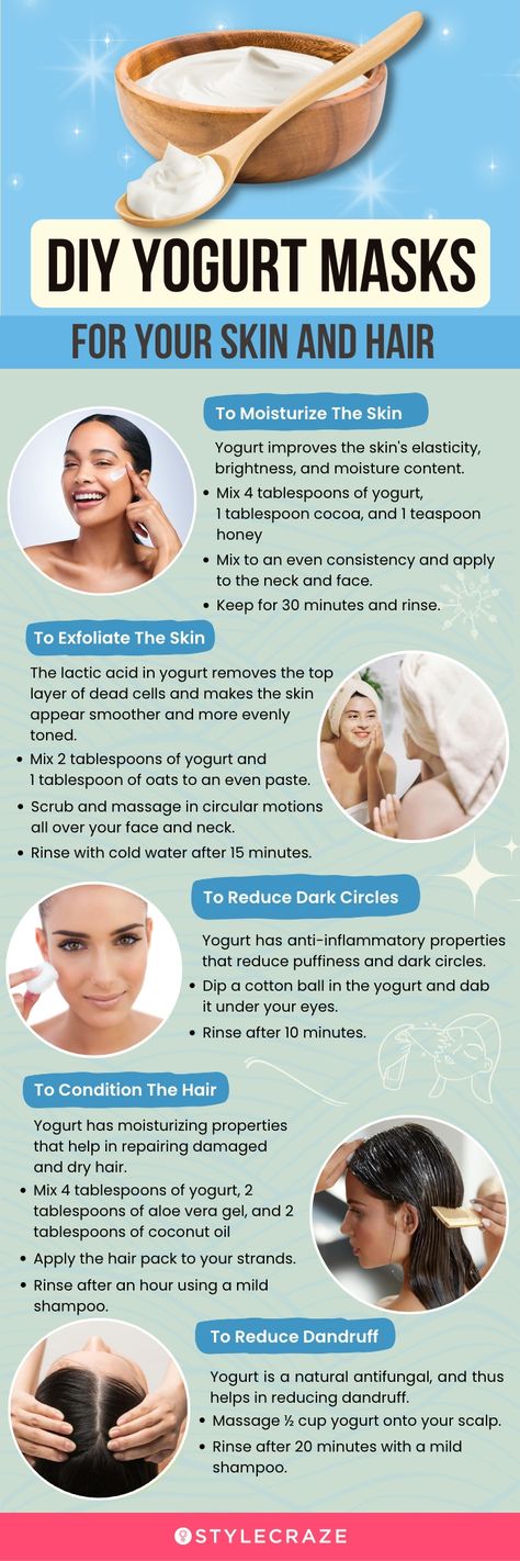 10 Amazing Benefits Of Yogurt For Skin And Hair Yogurt Skin Care, Yoghurt Hair Mask, Yoghurt Benefits, Besan Yogurt Face Mask, Benefits Of Yogurt, Yogurt For Hair, Glowy Skincare, Yogurt Hair Mask, Yogurt Mask