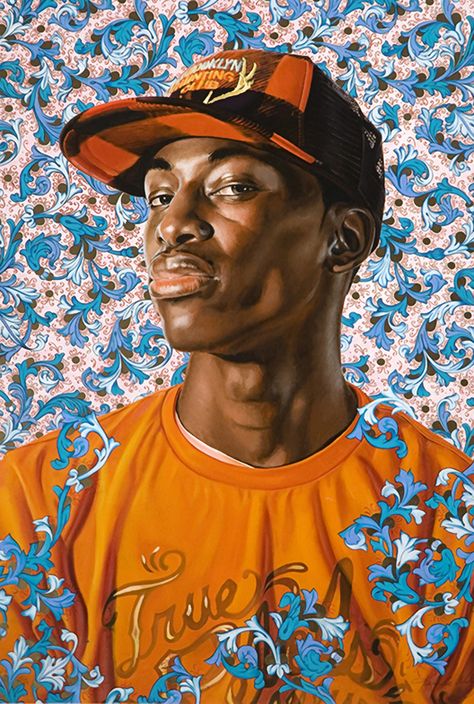 Kehinde Wiley (Los Angeles b. 1977), oil on canvas {contemporary figurative art african-american male head cap black man face portrait painting} Jenny Saville, Kehinde Wiley, University Of Texas At Austin, Afrocentric Art, Afro Art, University Of Texas, High Art, African American Art, Arte Pop