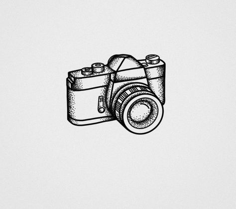 Camera Small Tattoo, Polaroid Style Tattoo, Simple Camera Tattoo Design, Fineline Camera Tattoo, Camera Minimalist Tattoo, Camera Flash Tattoo, Small Camera Tattoo Design, Canon Camera Tattoo, Old Camera Tattoo