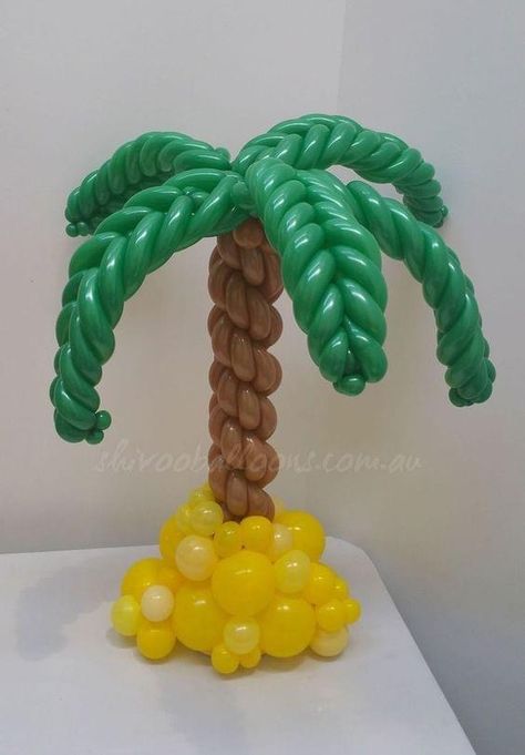 Palm Tree Balloon, Balloon Palm Tree, Ideas For Events, Balloons Stand, Tree Balloon, Balloon Topiary, 50th Birthday Balloons, Jungle Balloons, Balloon Tree