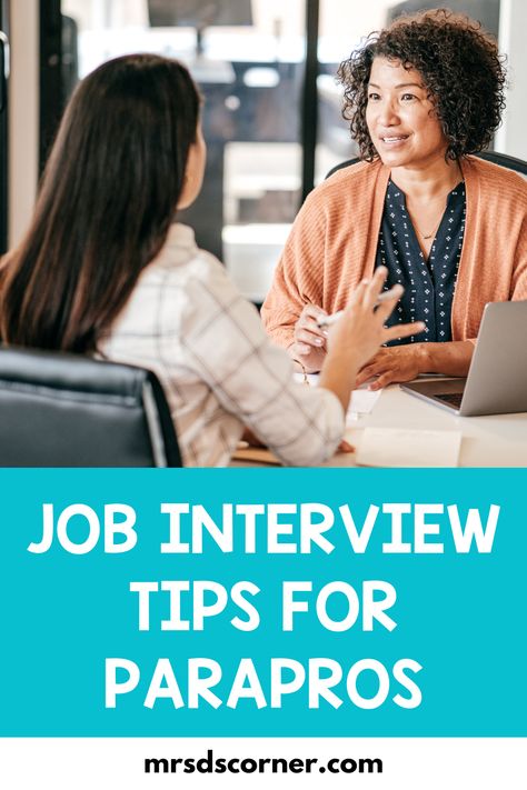 Do you have the opportunity to interview a potential paraprofessional for your special education classroom? Are you looking for a job as a paraprofessional? On this blog post you find tips for special education teachers and paraprofessionals as you prepare for interviewing for a paraprofessional position. These include potential interview questions, things to bring to the interview, and interview tips to increase the likelihood of being hired. Grab all these interview tips here. Interview Outfits Women, Special Ed Teacher, Special Education Elementary, Teachers Aide, Interview Process, First Year Teachers, Job Interview Tips, Teaching Inspiration, Interview Preparation