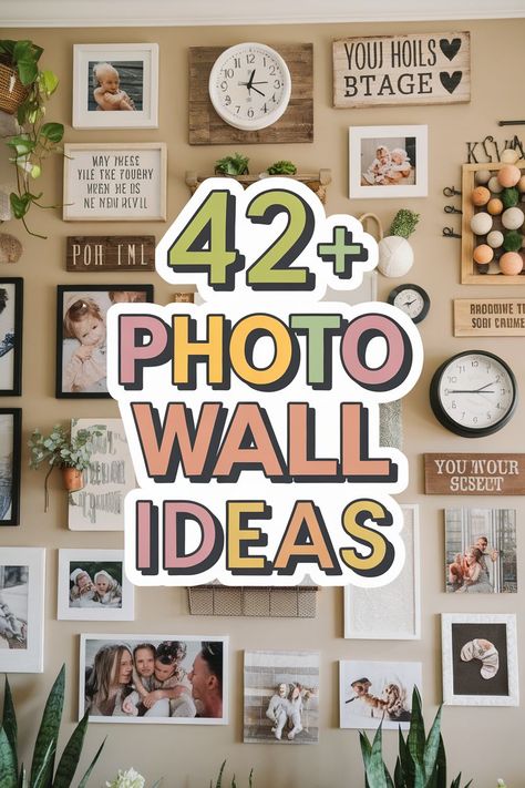 Modern Family Photo Wall Designs You’ll Love Photo Frame Design Creative Home Decor, Gallery Wall On Shiplap, Wall Photo Collage Ideas Frames, Photo Wall Collage Polaroid, Wall Of Photo Frames, Wall Of Photos Ideas, Unique Family Photo Wall Decor, Frame Wall Ideas Bedroom, Unique Picture Display Ideas