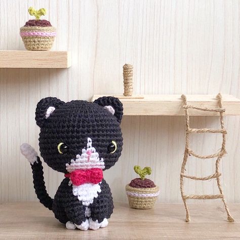 Excited to share the latest addition to my #etsy shop: Charcoal, the little tuxedo kitten pattern | crochet cat pattern | amigurumi cat pattern | crochet tuxedo cat | English PDF pattern Crochet Tuxedo, Amigurumi Kitten, Cat Pattern Crochet, Boy Crochet Patterns, Tuxedo Kitten, Cat Crochet, Crochet Cat Pattern, Crochet Amigurumi Free Patterns, Crochet Amigurumi Free