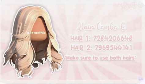 Roblox Preppy Hair Codes, Blocksburg Hair Codes, Bloxburg Blonde Hair, Bloxburg Blonde Hair Codes, Y2k Roblox Outfits Codes, Roblox Blonde Hair Codes, Roblox Brown Hair, Hair Decals, Roblox Codes Hair