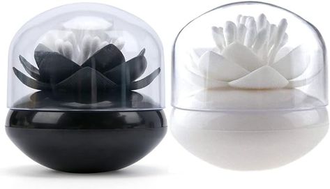 Amazon.com: Bloss 2 Pack Qtip Holder Dispenser with Lid Lotus Cotton Swab Holder Cotton Swabs Bud Small QTips Box Toothpicks Holder Flower Bathroom Decor (Black + White)…: Home & Kitchen Flower Bathroom Decor, Goth Bathroom Decor, Yakisoba Noodles, Bathroom Decor Black, Cotton Swab Holder, Flower Bathroom, Q Tip Holder, Clear Makeup Organizer, Bathroom Containers