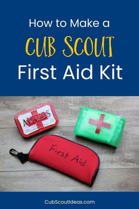 Check out these fun DIY mini first aid kits for Cub Scouts to make! Perfect for the Webelos First Responder adventure. #CubScouts #Webelos #FirstAid #FirstResponder #CubScoutIdeas First Aid Kit For Kids, Hiking First Aid Kit, Cub Scout Crafts, Cub Scouts Tiger, Diy First Aid Kit, Cub Scout Activities, First Aid For Kids, Mini First Aid Kit, Activity Day Girls