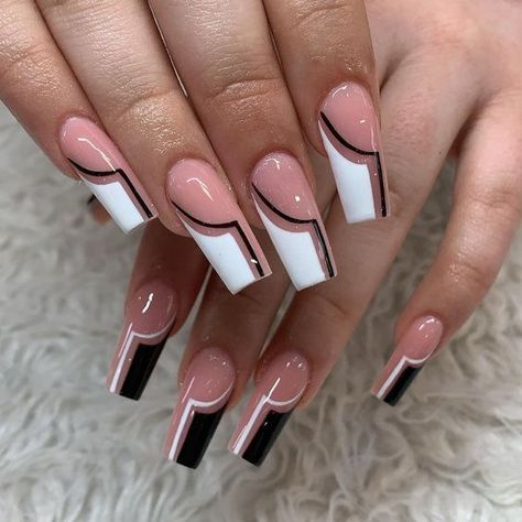 Acrylic Nail Designs Classy, Stilleto Nails Designs, Wow Nails, Spring Nail Designs, Fancy Nails Designs, White Acrylic Nails, Girly Acrylic Nails, French Tip Acrylic Nails, Work Nails