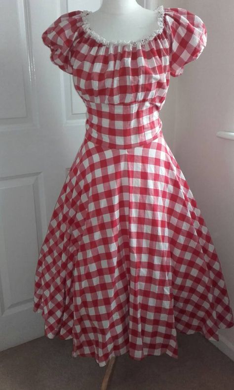 1950s dress Western dress Cowgirl red gingham dress | Etsy Country Western Dresses, Red Check Dress, Full Circle Dress, Americana Dress, 1950 Dress, Red Gingham Dress, Dress Western, 50s Outfits, Dresses Western