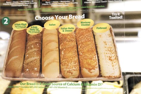 If the line out the door at lunchtime every day is any indication, we as a student body love Subway. With its extensive selection of sandwiches, there’s Subway Bread, Southwest Sauce, Subway Sandwich, Food Bread, Honey Oats, Healthy Sandwiches, Bread Toast, Cheese Topping, Types Of Bread