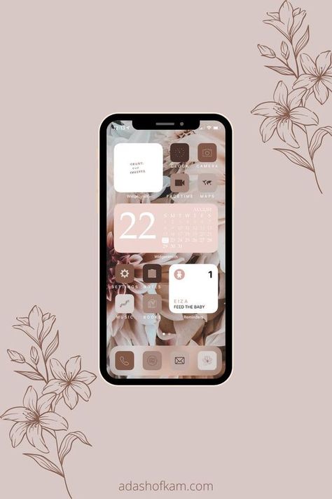 Organised Iphone Home Screen, Aesthetic Wallpaper Iphone Widget Ideas, Iphone Home Screen Customization, Iphone Home Screen Widget Ideas, Customizing Iphone Home Screen, Organize Iphone Home Screen Aesthetic, Personalized Iphone Home Screen, How To Make Widgets, How To Personalize Iphone Home Screen