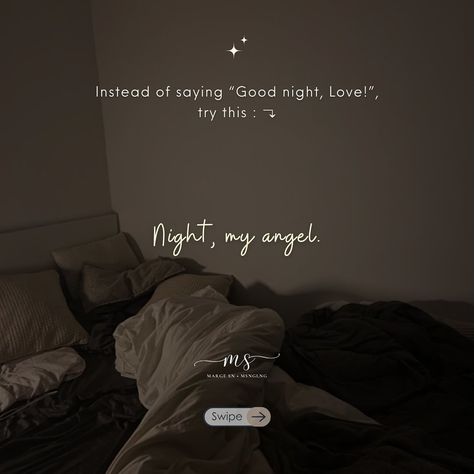 PART 96 — instead of “Good night, Love! ”, try these alternatives 🥰 🏷️ #goodnight #couple #love #sweet #captionideas #notes #instagramtips #randomideas #fyp #margesn #caption Goodnight Captions, Goodnight Couple, Good Night Love, Night Love, Instagram Tips, Good Night, Quick Saves