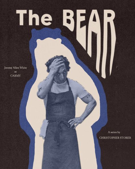 Documentary Cover Design, Movie And Music Posters, The Bear Movie Poster, Vintage Tv Show Posters, Film Graphic Design Poster, Black And White Advertisement, The Bear Poster Tv Show, Tv Show Poster Design, Movie Posters Black And White