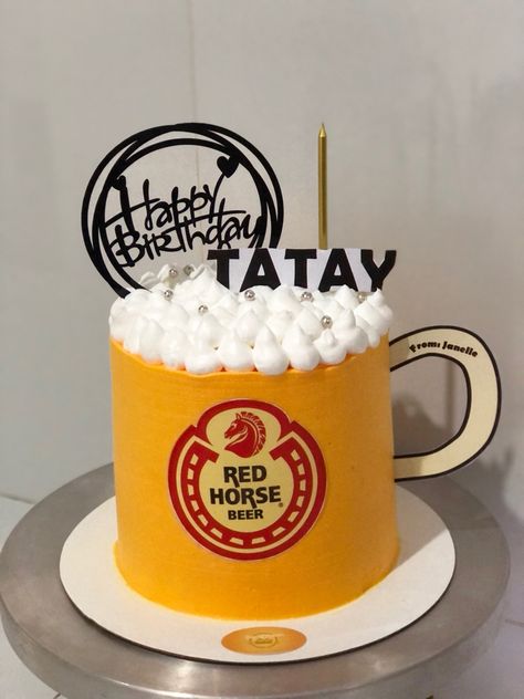 Beer Bento Cake, Beer Cake Topper, Beer Themed Cake, Beer Cakes, Beet Cake, Father's Day Cake, Alcohol Cake, Buttercream Decorating, Topper Design