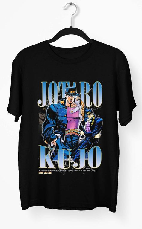 Jojo Shirt, Jojo's Bizarre Adventure Jotaro, Jojo Jotaro, Jojos Bizarre Adventure Jotaro, New Aesthetic, Jotaro Kujo, Print Sweatshirt, Jojo Bizarre, Jojo's Bizarre Adventure