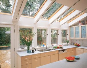 VELUX, the world leader in skylights and roof windows for over 60 years, puts to excellent use our most abundant natural resource – light from above – by developing, manufacturing and marketing environmentally friendly products that provide and control daylight Read More ... Lindal Cedar Homes, Skylight Shade, Skylight Design, Skylight Kitchen, Velux Skylights, Cedar Homes, Roof Architecture, Roof Window, Double Glazed Window