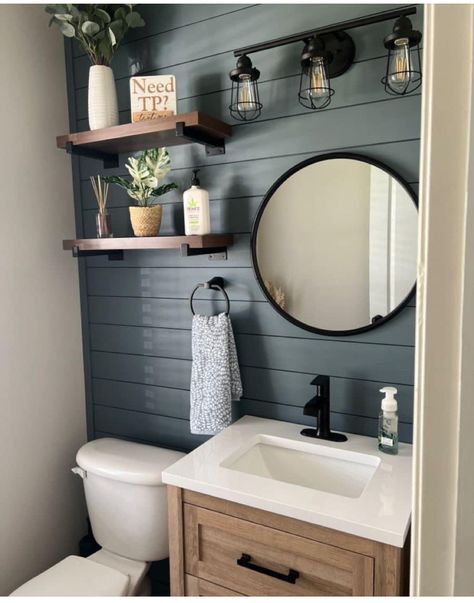 Colorado Bathroom, Bilik Kecil, Small Half Bathroom, Future Bathroom, Half Bathroom Remodel, Half Bathroom Decor, Half Bathroom, Bathroom Inspiration Decor, Powder Bath