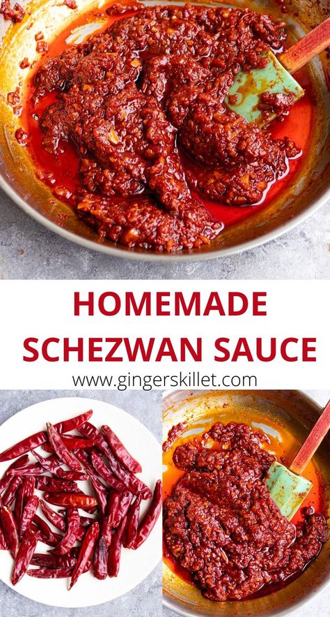 Recipe for schezwan sauce – Make this super easy, fiery schezuan sauce at home with easily available ingredients. This sauce is great to make schezwan noodles with or to serve it as a dip with Chicken Dimsums!      #HOMEMADESCHEZWANSAUCE #SCHEZWANSAUCE Dip With Chicken, Schezwan Noodles, Spicy Steak, Schezwan Sauce, Homemade Sauce Recipes, Asian Inspired Recipes, Chilli Sauce, Spicy Sauce, Homemade Sauce