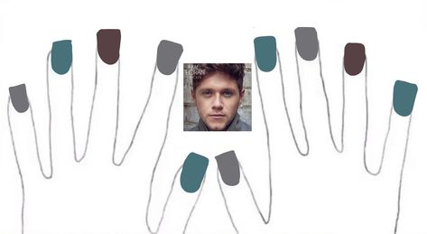 Niall Horan Nails Designs, Niall Horan Inspired Nails, Niall Horan Nails, 1d Nails, One Direction Nails, Niall Horan Outfits, Harry Styles Nails, Nails Inspired, Fake Nails Designs