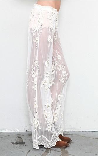 Bohemian Mode, Lace Pants, Moda Boho, Loose Pants, Looks Style, Boho Outfits, Flower Power, Bohemian Style, White Lace