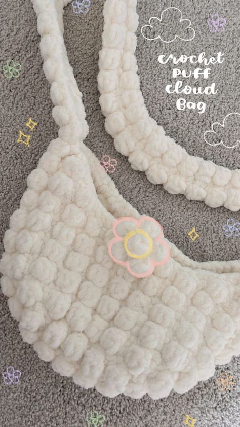 Puff Cloud Bag ☁️✨🫶🏻 small crochet bag aesthetic #small rochetbagaesthetic #crochet #crochetbag #crochetbags 2.982 Crochet Bag Aesthetic, Free Crochet Bag Patterns, Small Crochet Bag, Handmade Aesthetic, Quick Crochet Projects, Free Crochet Bag, Cloud Bag, Small Crochet, Bag Aesthetic