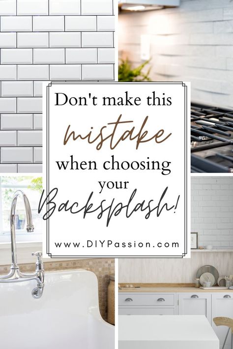 How to pick a kitchen backsplash you won't regret! How to pick a back splash tile you won’t regret, plus things to consider when you are designing a kitchen with a laminate counter. Backsplash kitchen tile white. Backsplash kitchen tile brick. Backsplash kitchen tile shiplap. Backsplash kitchen tile stone. Backsplash kitchen tile wood. Backsplash kitchen tile with dark cabinets. #Backsplashkitchentilewhite #Backsplashkitchentileshiplap #Backsplashkitchentilestone #Backsplashkitchentilebrick Kitchen Back Splash With White Cabinets And White Countertops, Installing Tile Backsplash, 2 Different Backsplashes In Kitchen, How To Do Backsplash In Kitchen, Easy Clean Kitchen Backsplash Ideas, White Counter Backsplash Ideas, Backsplash For Busy Countertop, White Cabinets With Brick Backsplash, How To Pick Backsplash For Kitchen