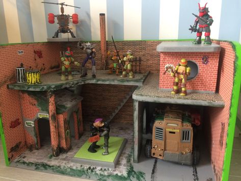 My own build Ninja Turtles Fort! I made this for my grandchild who is madly in to Turtles. Custom Action Figures, Mutant Ninja, Teenage Mutant Ninja Turtles, Teenage Mutant Ninja, Teenage Mutant, Ninja Turtles, Turtles, Room Ideas, Fort