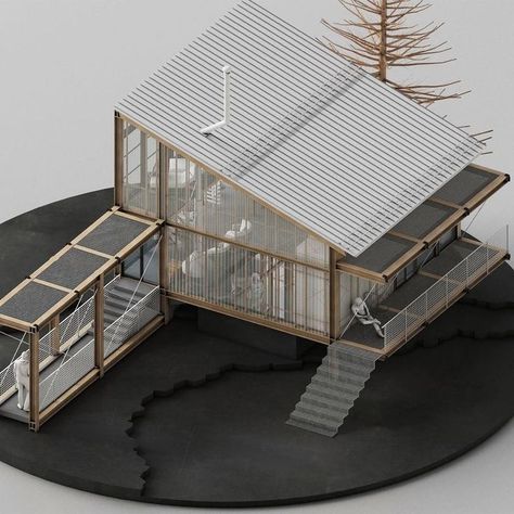 Architecture Drawing Presentation, Concept Models Architecture, Townhouse Designs, Architectural Model, Arch Model, Architecture Model Making, Architecture Concept Drawings, Wood Model, Cabin In The Woods