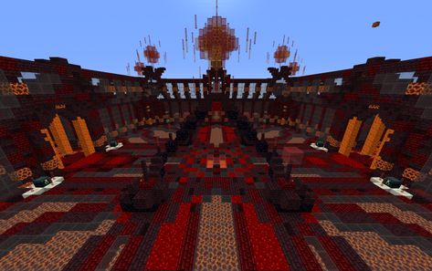 Satan's Lair PvP Arena, creation #13332 Minecraft Pvp Arena Ideas, Minecraft Pvp Arena, Minecraft Arena, Minecraft Decor, Minecraft Underground, Mc Ideas, Minecraft Theme, Minecraft Structures, Build Credit