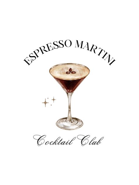 Espresso Martinis are the new it-girl drink, so why not elevate your space with this printable poster and display that you joined this cocktail club? -Link to download as soon as you purchase -Print to size of your liking -Add to frame or hang up as is! Martini Espresso, Expresso Martini, Espresso Martini Cocktail, Martini Party, Espresso Martinis, 26th Birthday, Cocktail Club, Pretty Drinks, Martini Cocktail