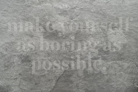 Grey rocky background with text "make yourself as boring as possible" Rocky Background, Grey Rock Method, Ani Difranco, One Sided Relationship, Dealing With Difficult People, Gray Rock, Narcissistic Behavior, Difficult People, Going Gray