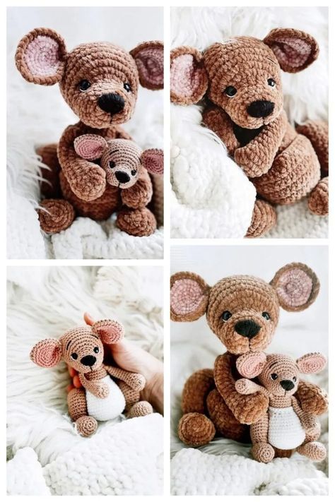 Amigurumi Kangaroo Free Pattern-1 – Free Amigurumi Crochet Knitting Quilt, Baby Amigurumi, Crochet Critters, Crochet Baby Blanket Free, Baby Blanket Free Pattern, Crochet Toys Free Patterns, Crochet Stuffed Animals, Animal Knitting, Crochet Baby Blanket Free Pattern