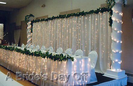 Bridal Party Table Ceremony Backdrop Tree, Head Table Wedding Backdrop, Wedding Backdrop Lights, Wedding Reception Head Table, Reception Head Table, Wedding Head Table, Reception Backdrop, Head Table Wedding, Head Tables