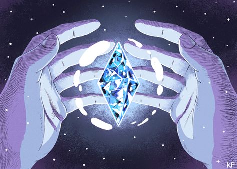 Magic Crystal on Behance 3d Pokemon, Ice Magic, Foto Poses, Magic Art, Aesthetic Gif, 판타지 아트, الرسومات اللطيفة, Anime Scenery, Blue Diamond