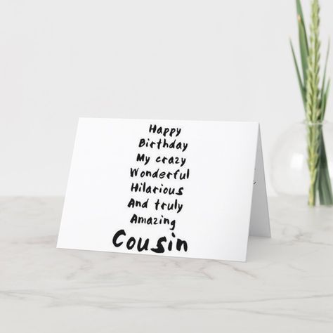 To My Favorite Cousin On Your Birthday Holiday Card #birthdayinvitations #birthday #1stbirthdayinvitations #quinceanerainvitations #birthdayinvitationstemplate #birthdayinvitationcard #disneybirthdayinvitations #zazzle #zazzleinvitation Birthday Cards For Cousins, Dog Birthday Party Pets, Cousins Funny, Funny Birthday Invitations, Favorite Cousin, Birthday Memes, Cousin Birthday, Cool Birthday Cards, Birthday Captions