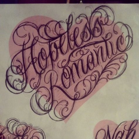 Hopeless Romantic Drawing, Hopeless Romantic Tattoo Ideas, Hopeless Romantic Tattoo, Cursive Tattoo Fonts, Cursive Tattoo, Tattoo Fonts Alphabet, Romantic Tattoo, Lettering Styles Alphabet, Tattoo Fonts Cursive