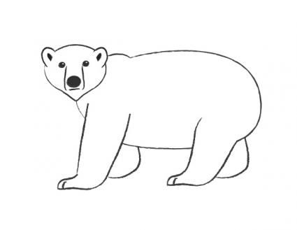 How to Draw a Polar Bear | LoveToKnow Polar Bear Drawing Easy, Draw Polar Bear, Bear Drawing Easy, Arctic Decorations, Polar Bear Outline, Polar Bear Drawing, Easter Religious Crafts, Bear Sketch, Polar Bear Art