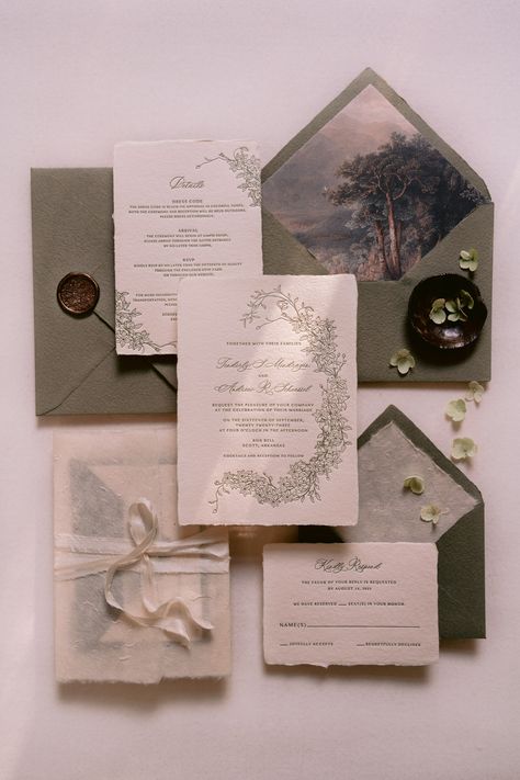 Vintage Invitations Wedding, Wedding Invitations Aesthetic Vintage, Old World Wedding Invitations, Vintage Aesthetic Wedding Invitation, Handmade Paper Wedding Invites, High End Wedding Invitations, Fairycore Wedding Invitation, Regency Wedding Invitation, Twilight Wedding Invitation