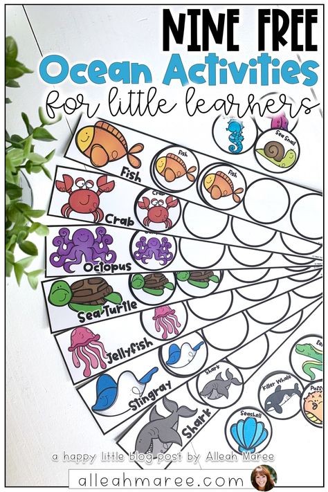 Ocean Letters Preschool, Ocean Life Worksheets Preschool, Ocean Habitat Preschool, Infant Ocean Activities, Sea Creature Activities For Toddlers, Ocean Printables Free Preschool, Ocean Life Activities For Toddlers, Ocean Centers Preschool, Ocean Curriculum For Preschool