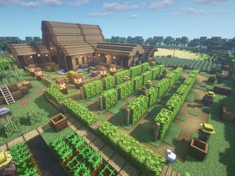 Minecraft Farms, Minecraft Garden, Mc Builds, Rumah Minecraft Sederhana, Minecraft Mansion, Minecraft Structures, Bangunan Minecraft, Minecraft Farm, Minecraft Cottage